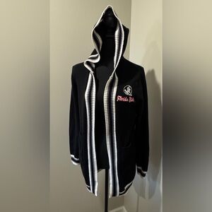 Florida State‎ Black & White Hooded Cardigan college core Varisty Women’s small